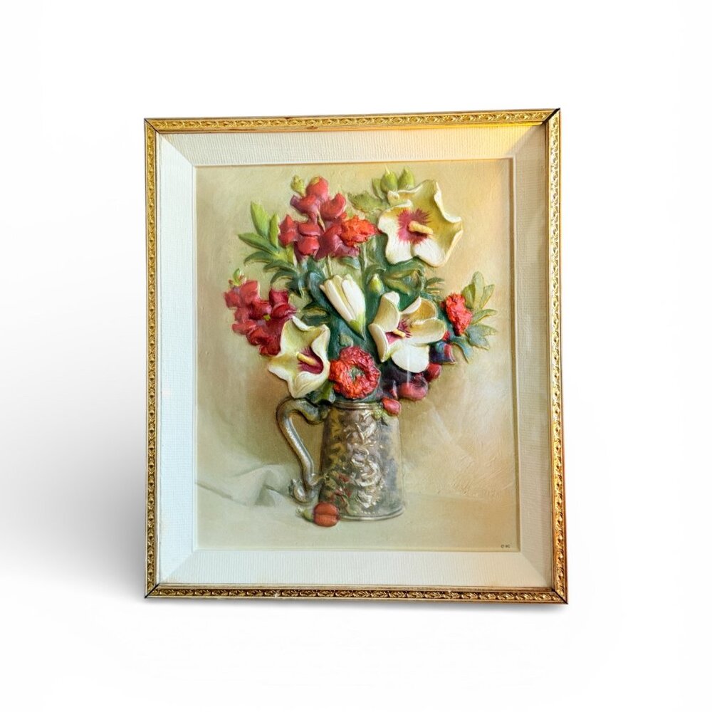 1950's Metalcraft 3D Floral Picture - Picture 6 of 16